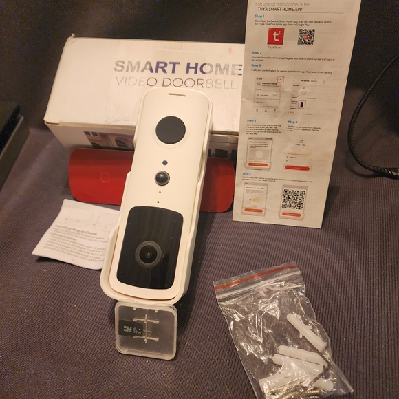 Smart Home Video Doorbell White | Wireless WiFi Security Camera Doorbell - Picture 8 of 9